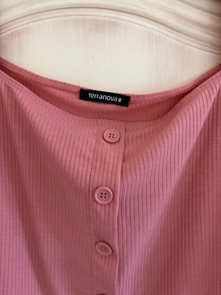 Set Terranova Top Rosa e Shorts Neri Taglia M