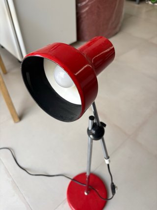 Lámpara Escritorio Vintage Sueca Roja Ajustable