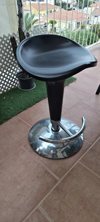 Taburete Cocina Ajustable Negro/Cromado