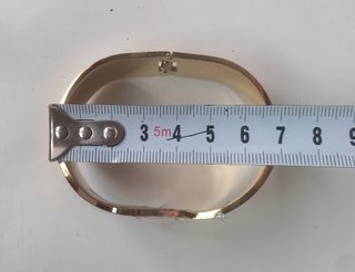 Brazalete Acero Inoxidable Diseño Hojas Dorado