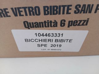 Set 6 Bicchieri San Pellegrino Vetro