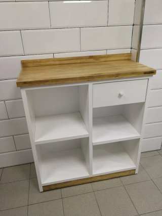 Mueble Cocina Cafetero Madera y Blanco