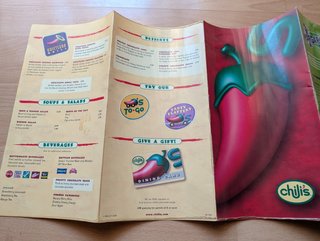 Listino Prezzi Chili's anni 2000