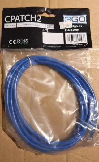 Cable Red RJ45 Cat 5e 2m Azul 3GO
