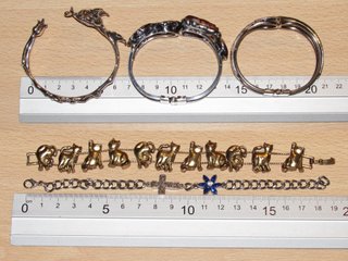 Lote 8 pulseras brazaletes esmalte gatos flores
