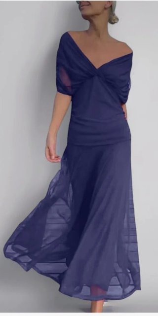 Vestido fiesta azul oscuro talla 3XL