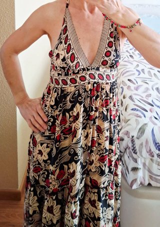Vestido largo estampado floral