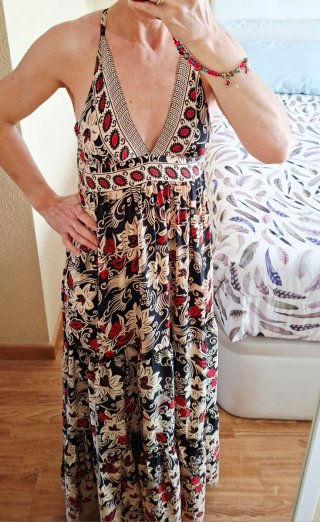 Vestido largo estampado floral