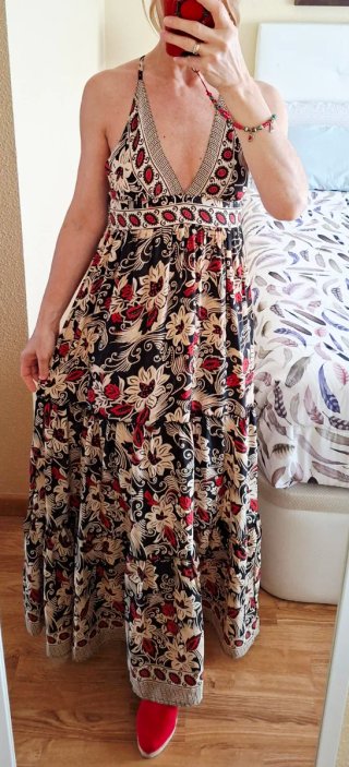 Vestido largo estampado floral