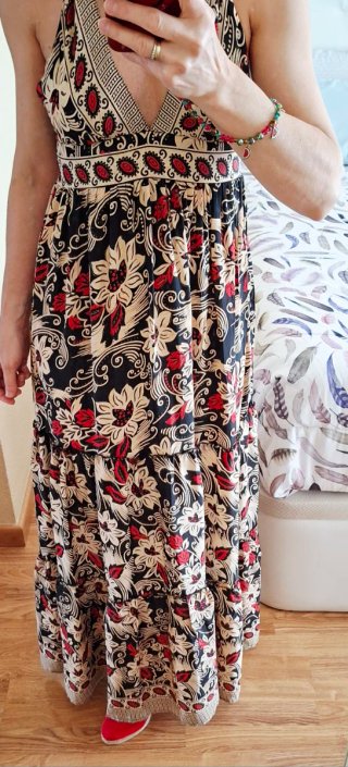 Vestido largo estampado floral