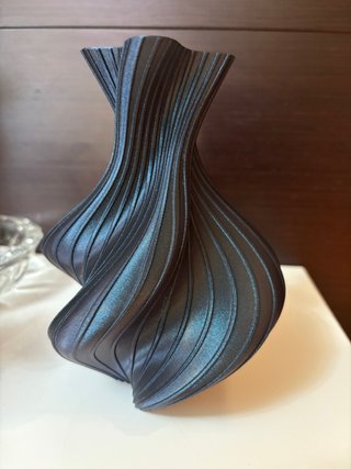 Vaso Design Organico 3D - Blu Notte Brillantinato