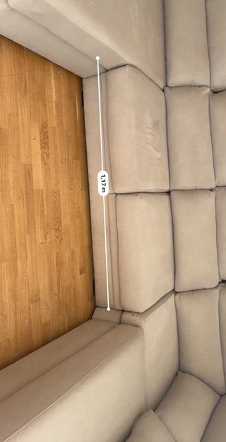Sofá chaise longue beige tela Hecho a medida