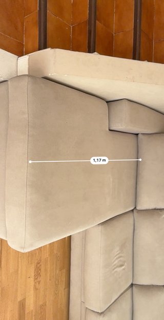Sofá chaise longue beige tela Hecho a medida