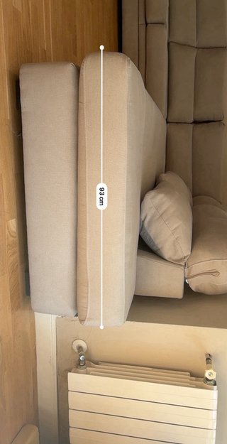 Sofá chaise longue beige tela Hecho a medida