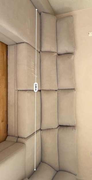 Sofá chaise longue beige tela Hecho a medida