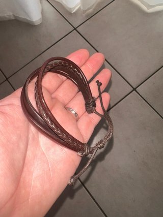 Bracciale Uomo Pelle Marrone fatto a mano