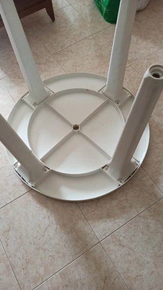 Mesa redonda de PVC para jardín y Exterior.
