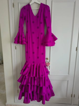 Traje Flamenca Polka Fucsia