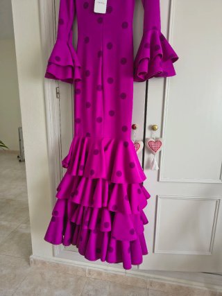 Traje Flamenca Polka Fucsia