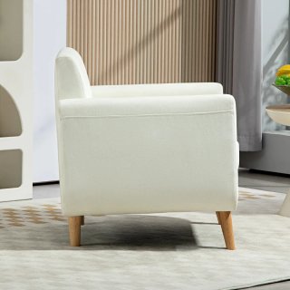 Butaca beige/blanca de tela