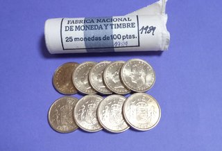 3 Monedas 100 Pesetas 1989 Juan Carlos I Antiguas