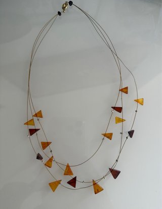 Collana Ambra 5 Fili Dorati