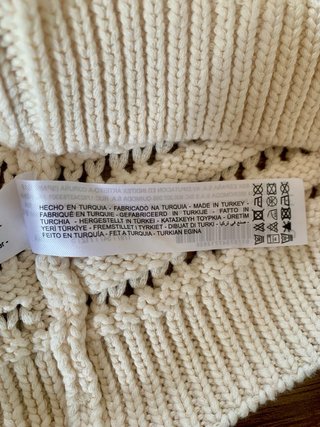 Short Sleeve Crochet Sweater Bershka Beige S