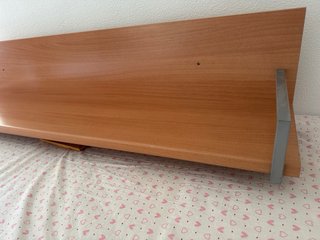 Mesa escritorio madera con zapatero y estanteria