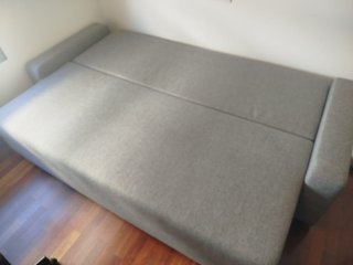 Sofá-cama 3 plazas gris tela