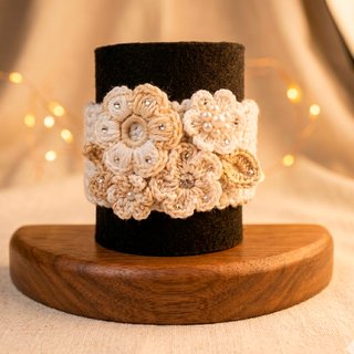 brazalete crochet novias, único y personalizado,