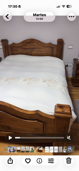 Cama de 150 cm de madera y colchón incluido semi n