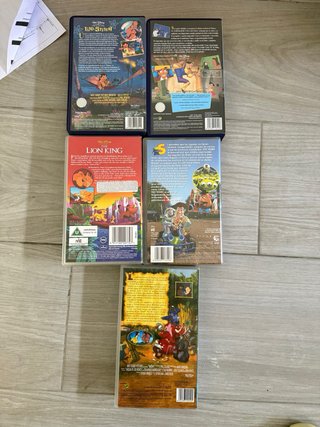 Lote 5 VHS Disney Originales