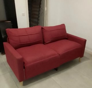 Sofá 2 plazas rojo