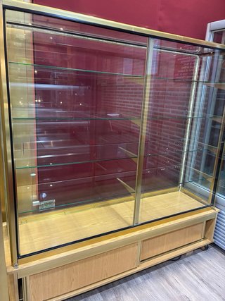 2 Vitrinas expositoras de cristal aluminioy madera