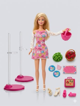 Barbie Camping + mascota originale + accessori