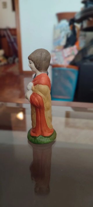 Figura Presepe Ceramica Pastore con Agnello