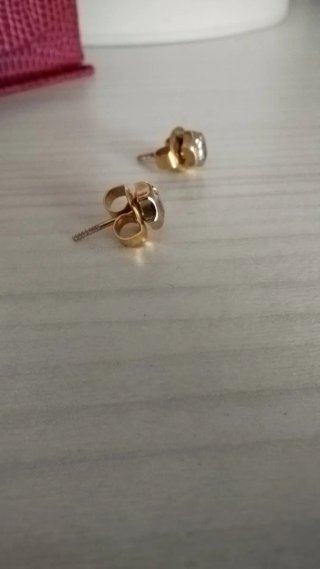 Pendientes bebe oro 18k y Circonita