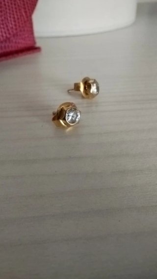 Pendientes bebe oro 18k y Circonita