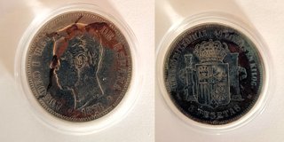 5 Pesetas 1871 Amadeo I Plata