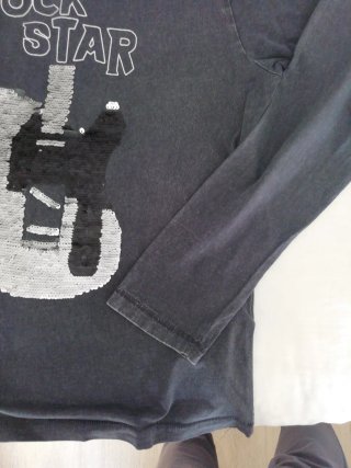 Camiseta Rock Star Guitarra Lentejuelas T.13-14