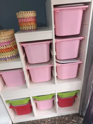 Cajoneras Guarda Juguetes Plástico y Mimbre