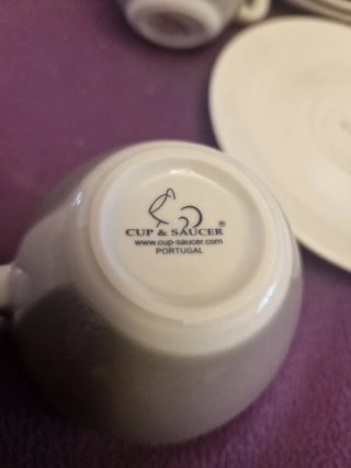 6 tazas porcelana con platitos