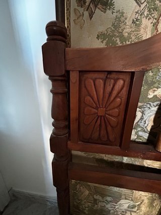 Cabecero madera maciza + somier + colchón 90x200