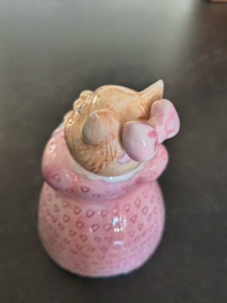 Vasetto gatto rosa in ceramica