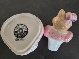 Vasetto gatto rosa in ceramica