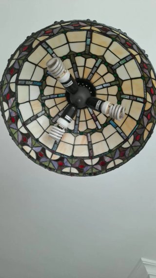 Lampada a sospensione Tiffany in cristallo e metallo