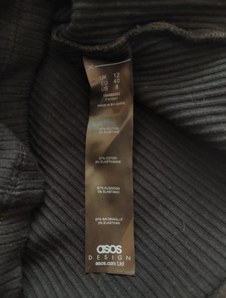 Top ASOS DESIGN negro manga larga T.40