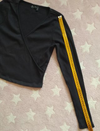 Top ASOS DESIGN negro manga larga T.40