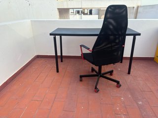 Mesa y Silla Escritorio Negra/Roja