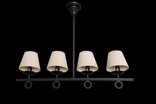 Lámpara Techo 4 Luces Rústica Beige/Negra